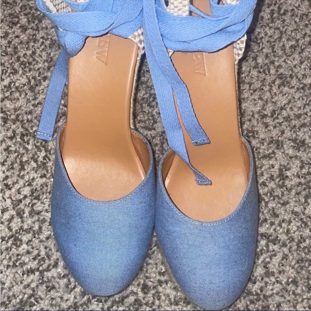 Light Blue J. Crew Factory espadrilles. 
Out of box, but never worn. 
Size: 7